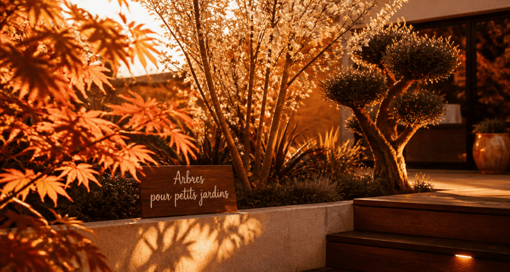 arbres pour petit jardin près d'une terrasse