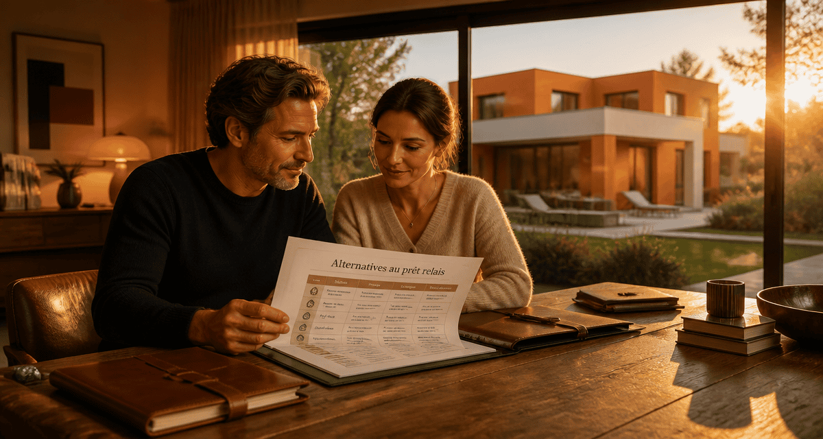 autre solution que le prêt relais, couple explore alternatives financement immobilier