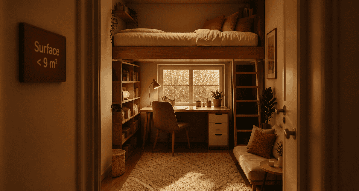 chambre moins de 9m2 vente décorée