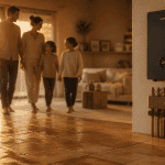 chauffage par le sol gaz dans salon moderne