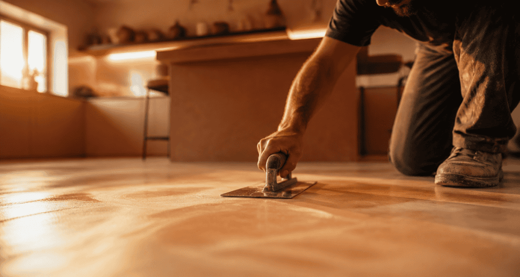 comment faire un beton cire sur sol cuisine