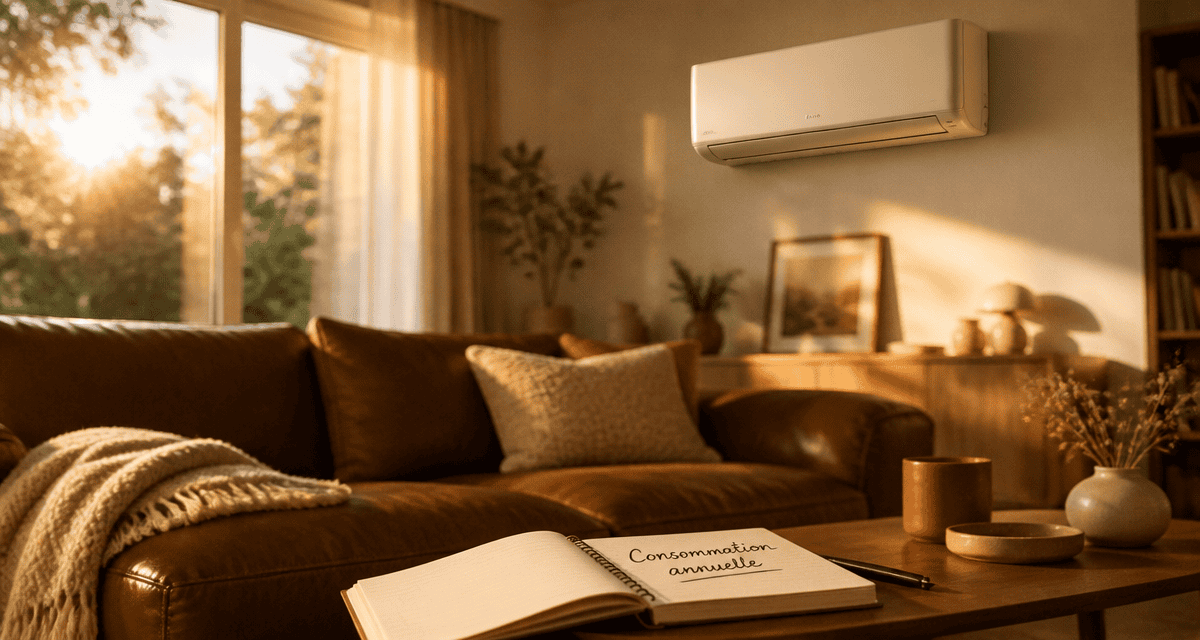 consommation electrique climatiseur reversible dans un salon