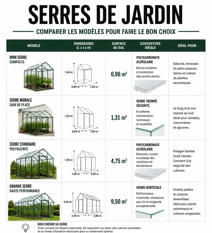 Comparatif des modèles de serres en bois pour jardin
