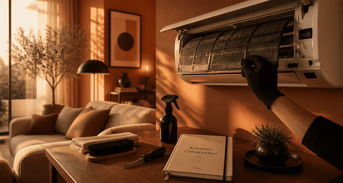 entretien climatiseur filtre nettoyage salon