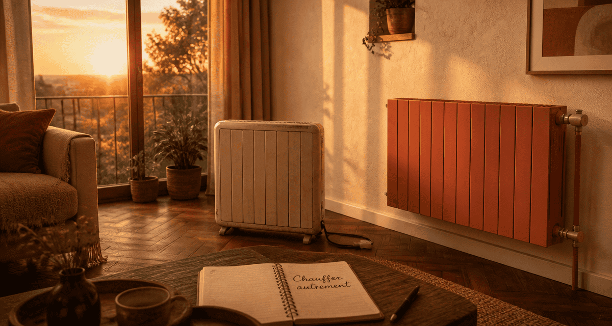 installation pompe à chaleur avec radiateur électrique et radiateur moderne