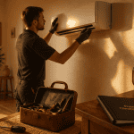 Installer un climatiseur sur mur beige