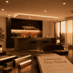 luminaire faux plafond LED salon moderne