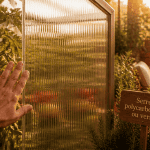 serre polycarbonate ou verre main transparence jardin