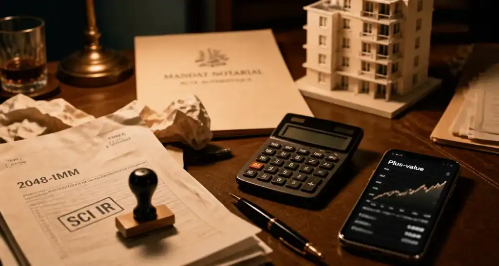 Calcul plus value immobilière sci IR et IS, calculateur et déclaration 2048-IMM