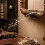 Colmater une fuite d eau sous pression : ruban auto-amalgamant sur tuyau cuivre fissuré