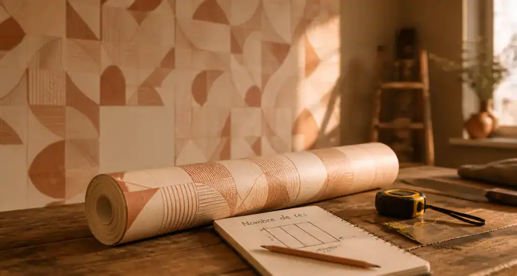 combien de laie dans un rouleau de papier peint sur table avec outils