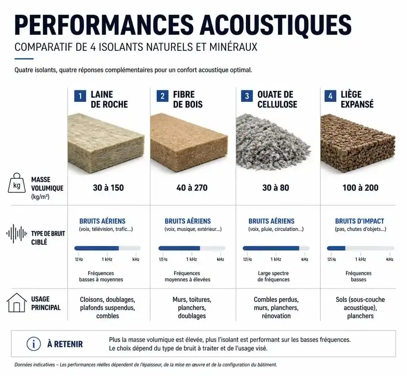 Comparatif des performances des meilleurs isolants phoniques pour l'isolation acoustique
