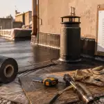 Étanchéité toit terrasse prix au m2 : rouleau de membrane bitume et relevés