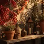 idee pour cacher un mur exterieur avec lierre et accessoires