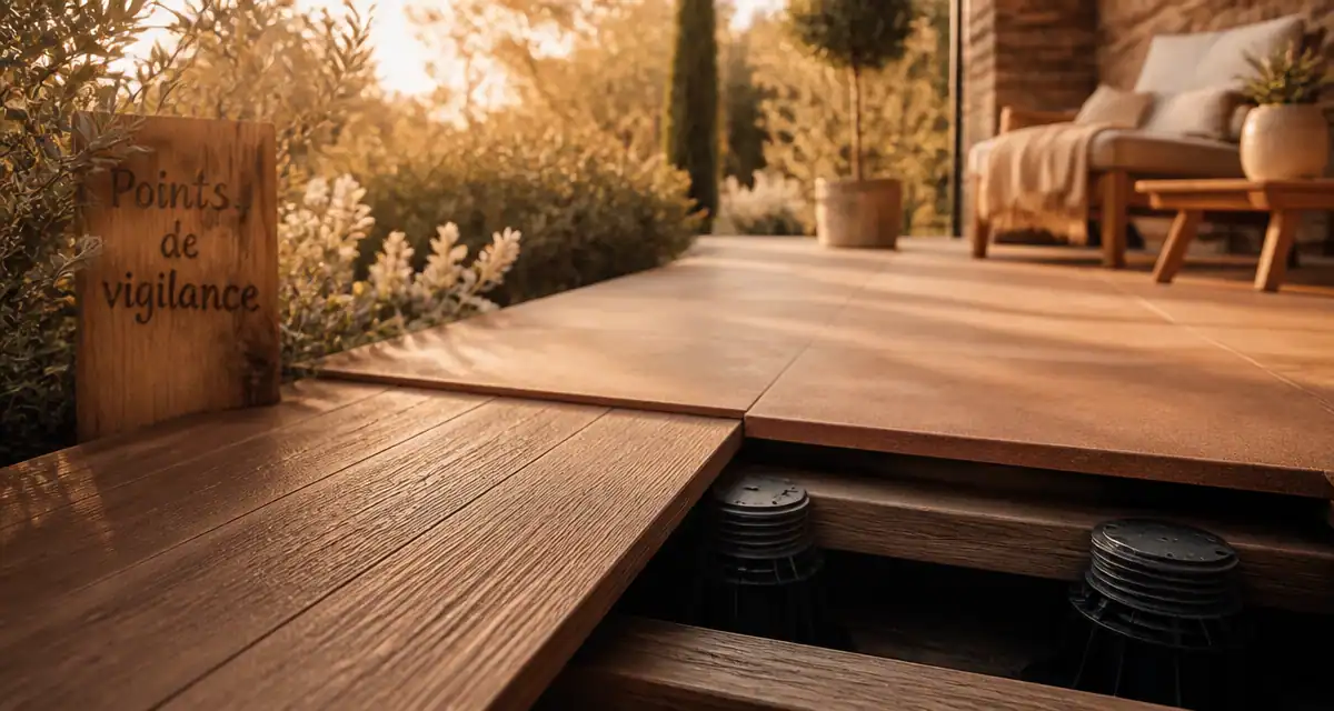 inconvénient terrasse sur plot bois et grès cérame