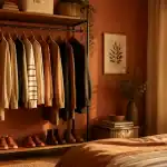 penderie simple organisée dans chambre élégante