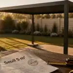 Pergola démontable sans autorisation, seuil 5 m², terrasse jardin