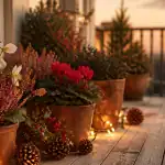 plante de noel exterieur en pots sur balcon