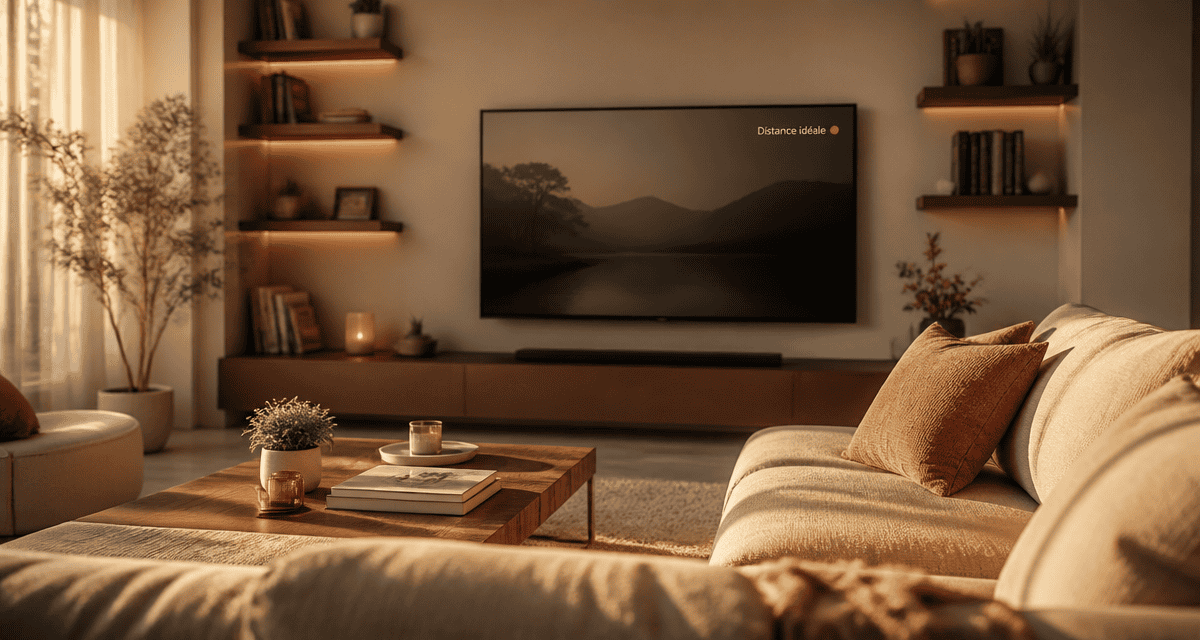 quelle distance entre tv et canapé dans salon contemporain