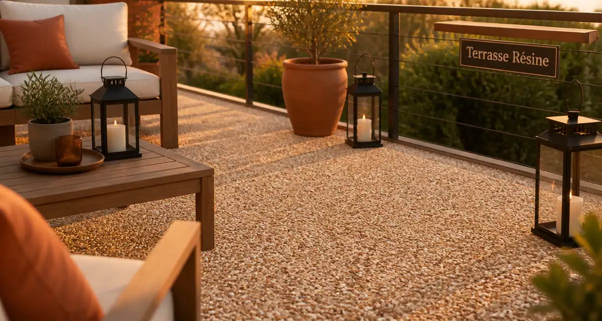 terrasse en résine avantage et inconvénient vue salon