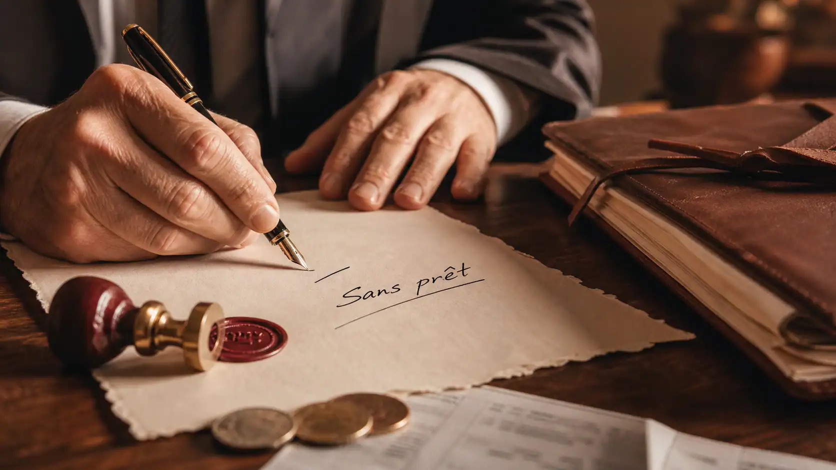 Compromis de vente sans emprunt : notaire signe le document « Sans prêt »