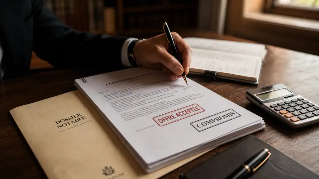 Délai entre offre d achat et compromis, 1 à 4 semaines, offre acceptée et compromis
