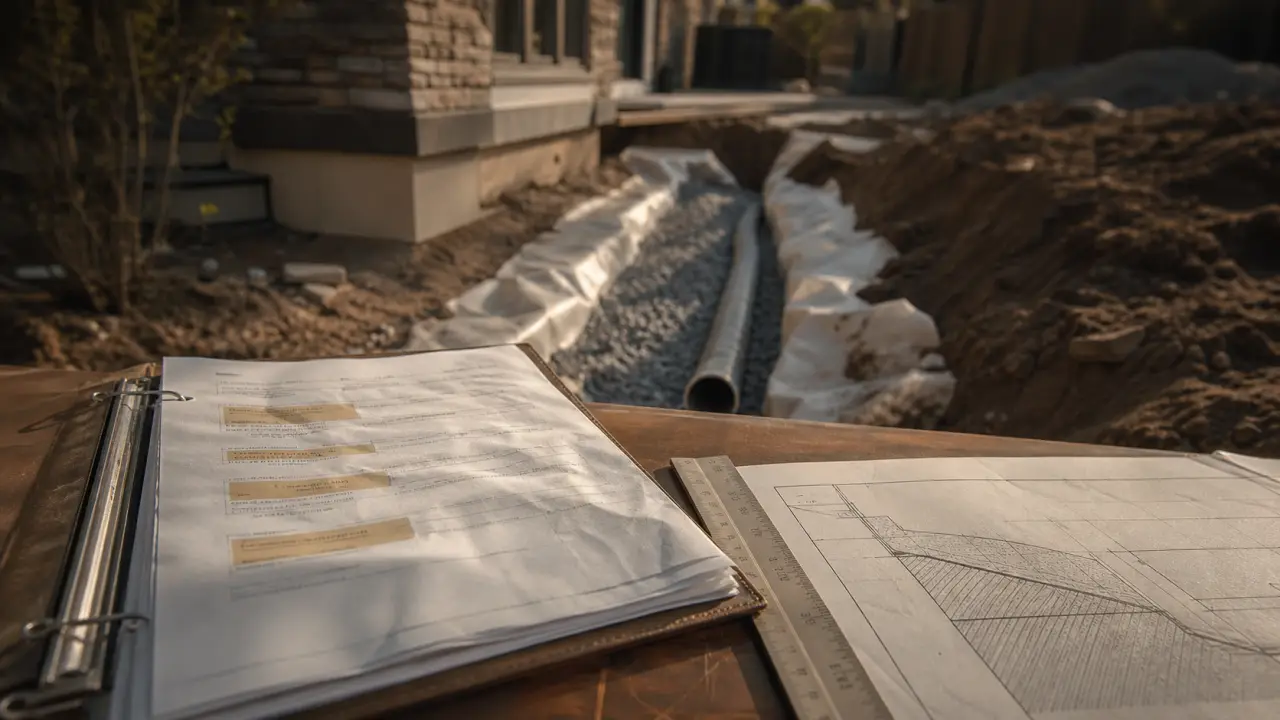 Devis travaux drainage : tranchée près fondations, exutoire à vérifier