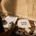 Enduit prix m2 : artisan applique l’enduit sur une façade