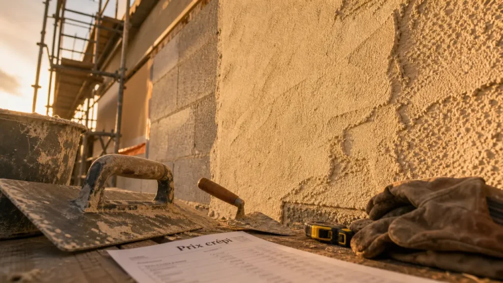 Prix crepi maison 100m2 : chantier d’enduit frais