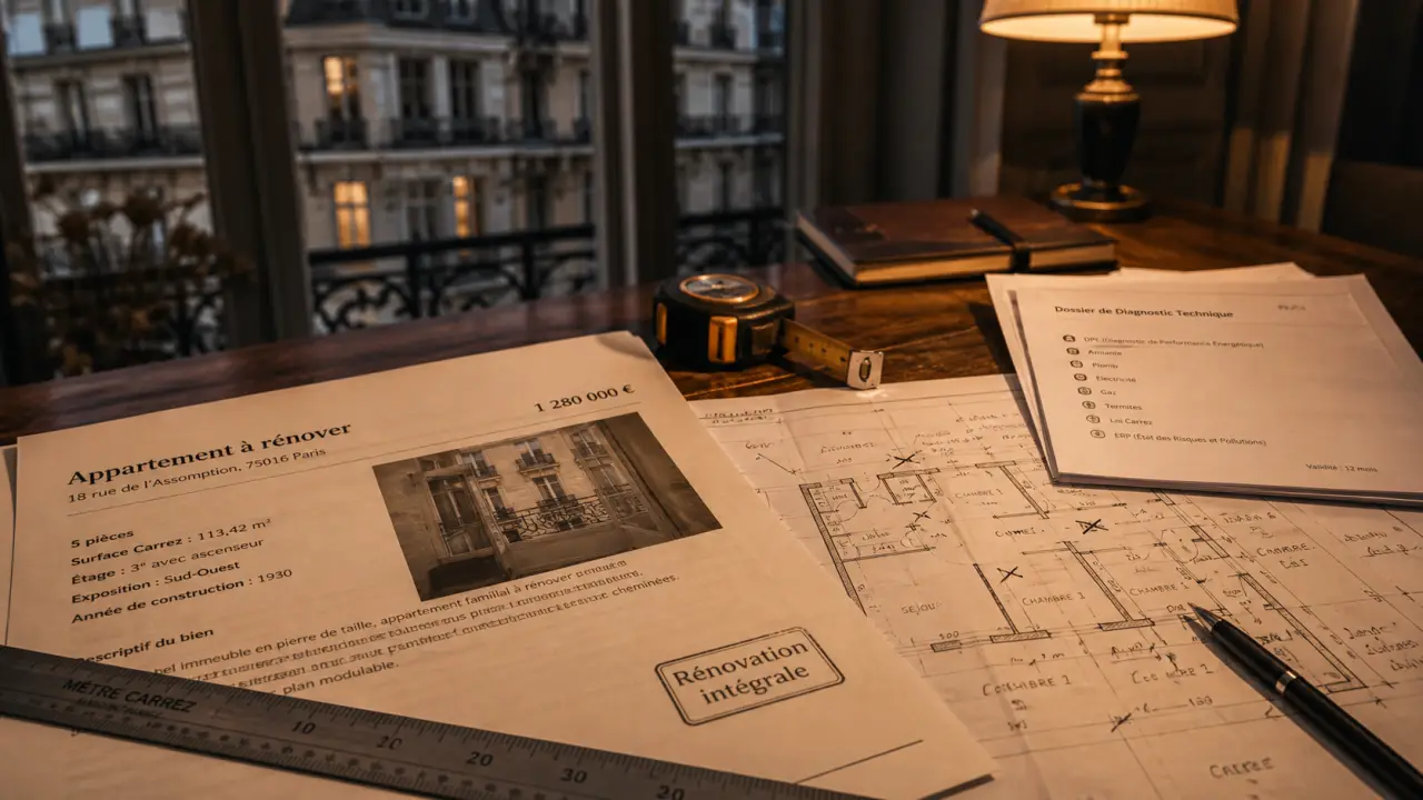 Acheter appartement avec travaux Paris : règle Carrez et diagnostics