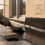 Balcon étanchéité : étanchéité liquide noire sur dalle béton