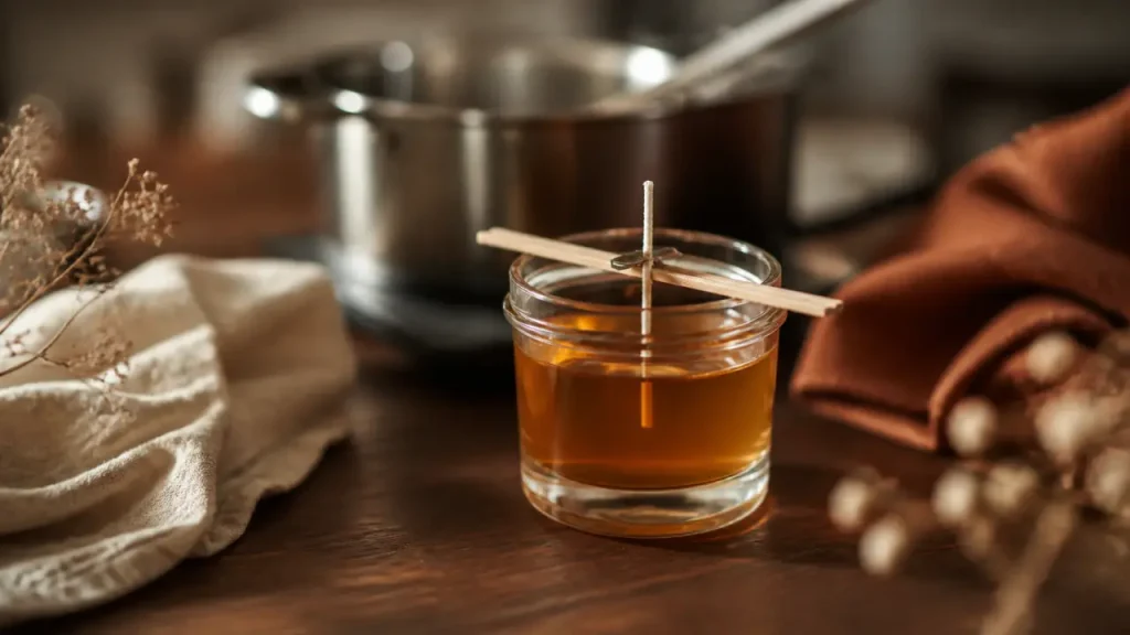 Cire, mèche, bain-marie : réussir une bougie maison sans faux pas