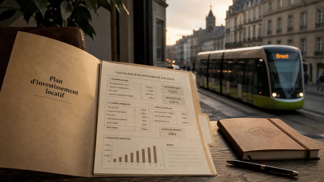 Investissement locatif Brest : calcul rendement locatif sur papier et ville brestoise