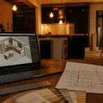 Conception cuisine logiciel 3D : plan sur ordinateur, budget et précision