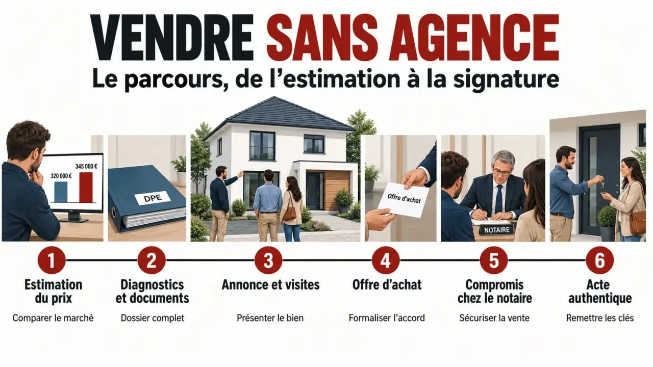 Vendre un bien immobilier sans agence : étapes de l’estimation à l’acte authentique