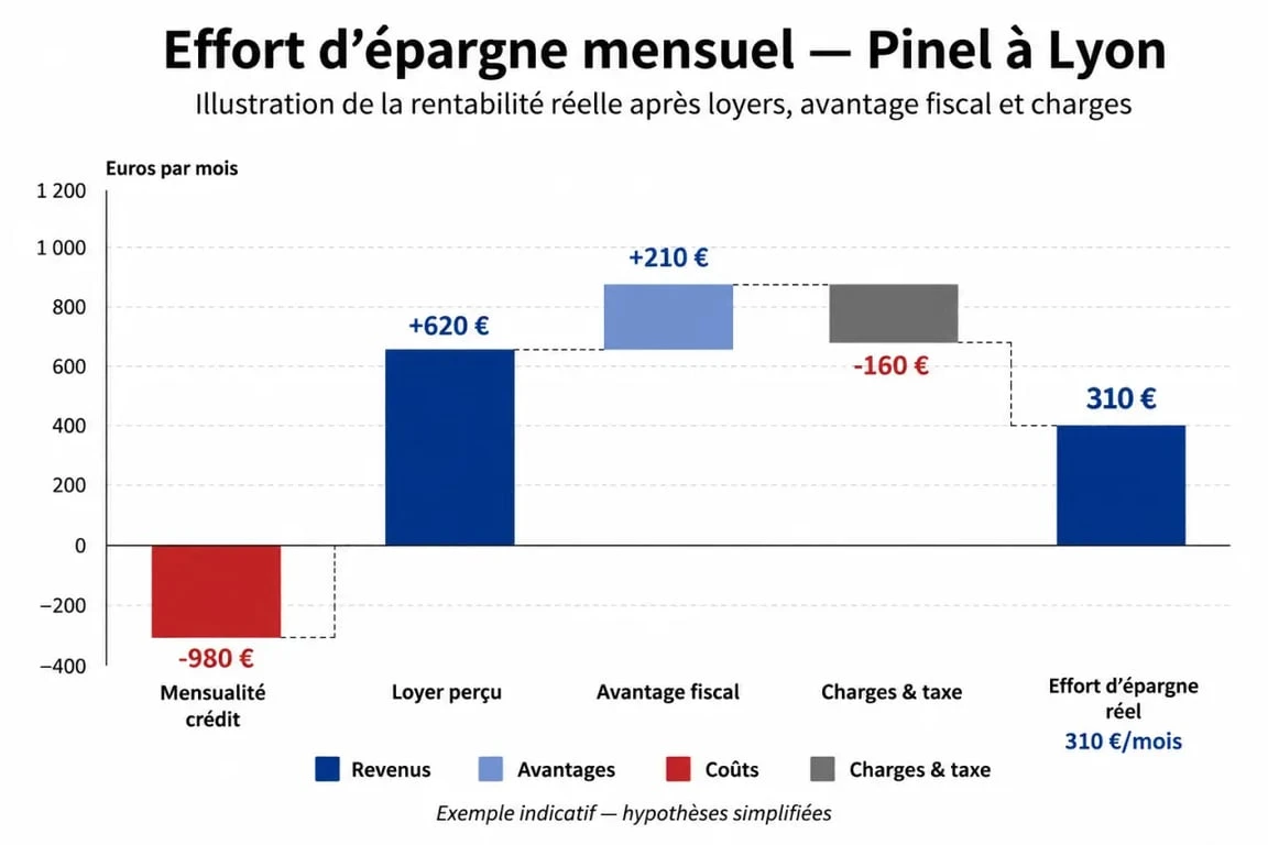Analyse de l'effort d'épargne pour investir en Pinel à Lyon