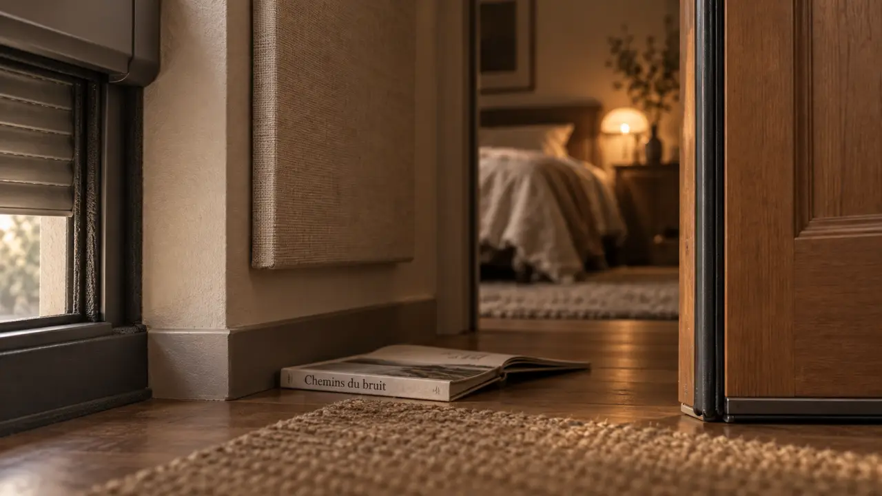 Isoler une chambre phoniquement : porte avec joints, fuites et panneau phonique plafond