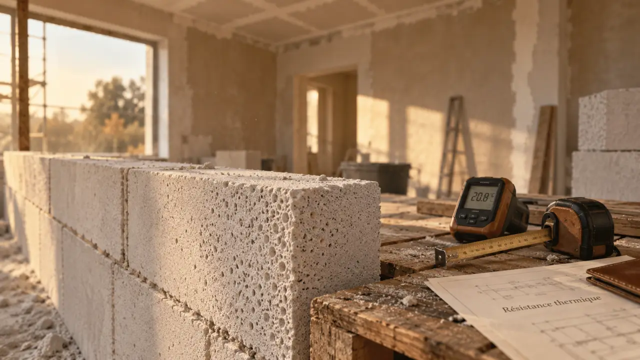 Beton cellulaire et isolation : blocs et jauge thermique, effet de l’épaisseur