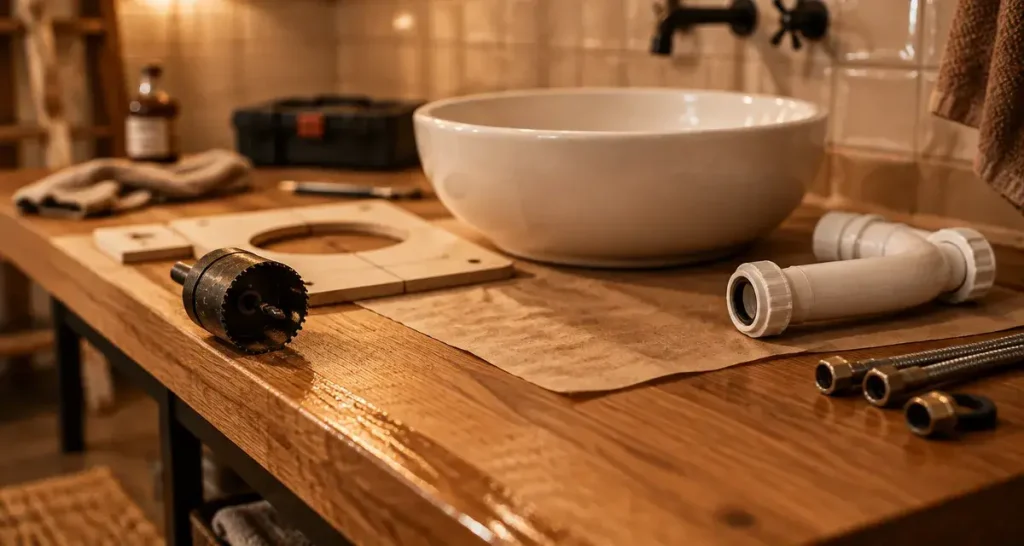 Fabriquer un meuble de salle de bain avec plan de travail : 83 cm de haut et le piège des tiroirs