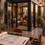 Veranda pour balcon vitrée sur immeuble, ossature aluminium